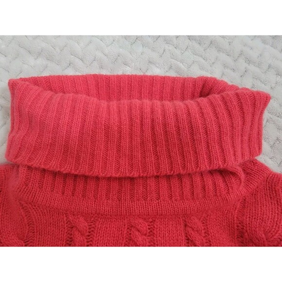 Vtg Express Tricot Y2K Wool Angora Long Cable Turtleneck Sweater Oversized M - Picture 5 of 14